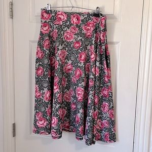 Pink rose a-line skirt with pockets